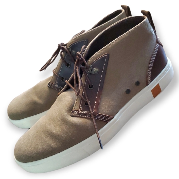 Timberland | 11 High Top Amherst Brown Canvas Chukka Boots Shoes Mens Size
